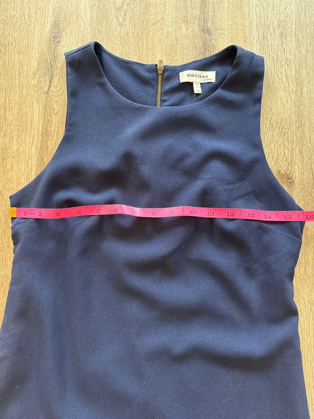 Monteau Navy Sleeveless Scalloped-Hem Midi Dress - Picture 4 of 6